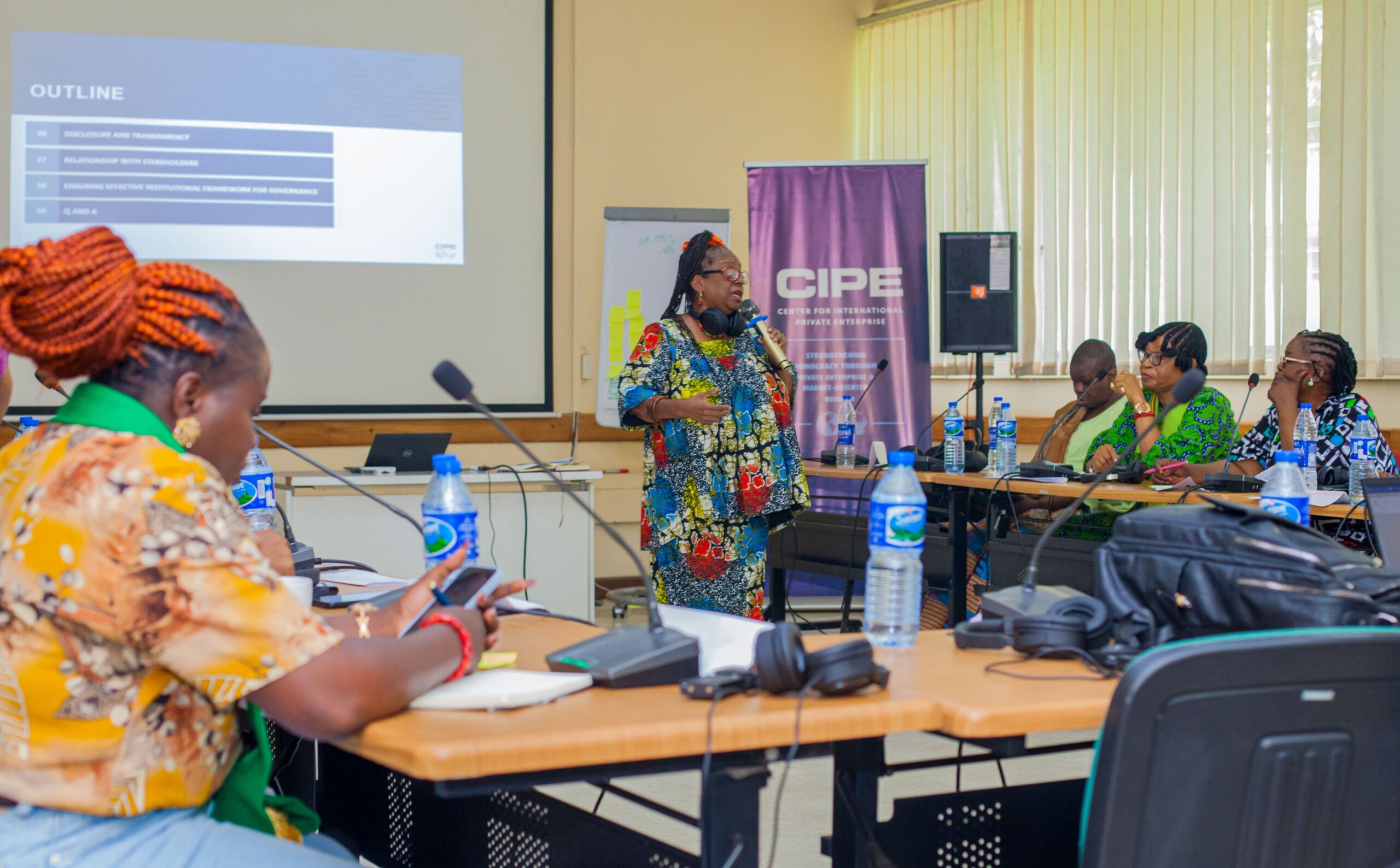 Picture of Mrs. Toki Mabogunje facilitating a WE-Champs session